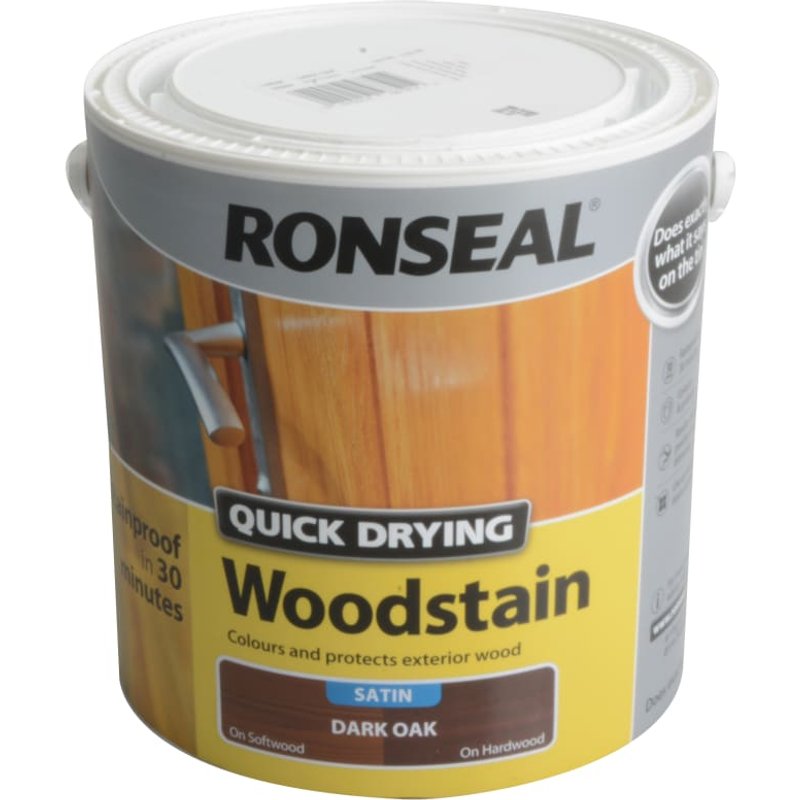 Ronseal Quick Drying Woodstain Satin Dark Oak 2.5 litre 30948