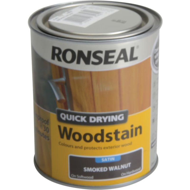 Ronseal Woodstain Quick Dry Satin Smoked Walnut 750ml 37462