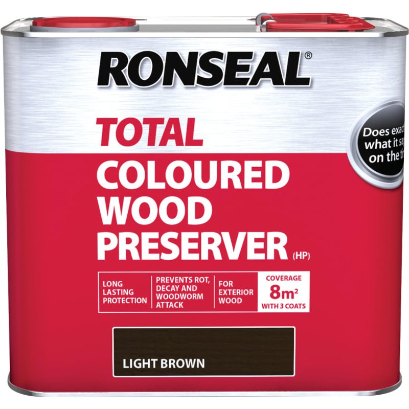 Ronseal Trade Total Wood Preserver Light Brown 2.5 litre 38587