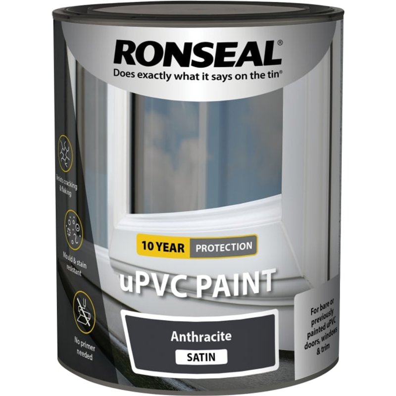Ronseal uPVC Paint Anthracite Satin 750ml 39391