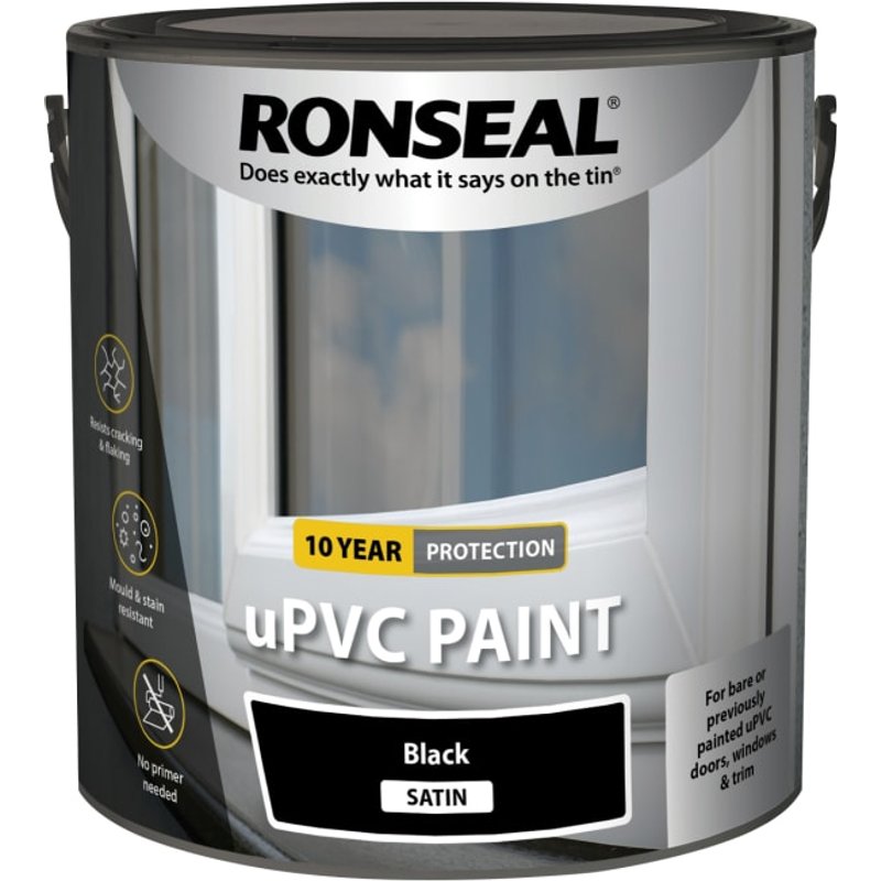 Ronseal uPVC Paint Black Satin 2.5 litre 39395