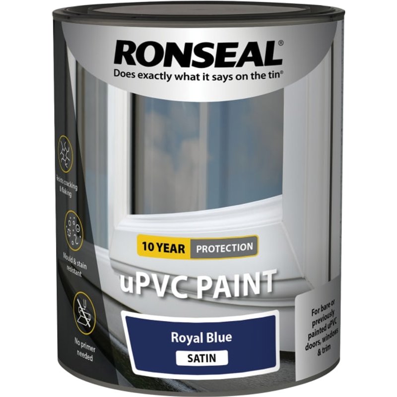 Ronseal uPVC Paint Royal Blue Satin 750ml 39390