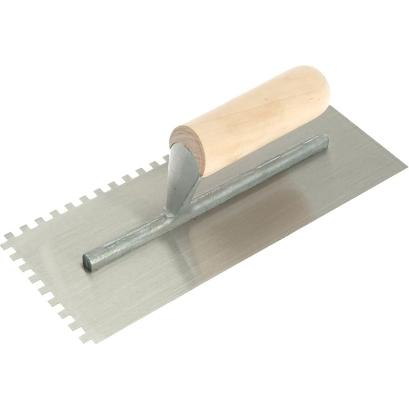 R.S.T. Notched Trowel 6mm Square Notches Wooden Handle 11 x 4.1/2in RTR153DS