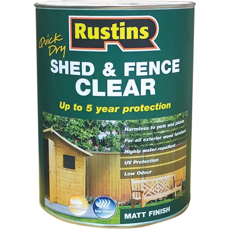 Rustins Quick Dry Shed and Fence Clear Protector 1 litre FSCL1000