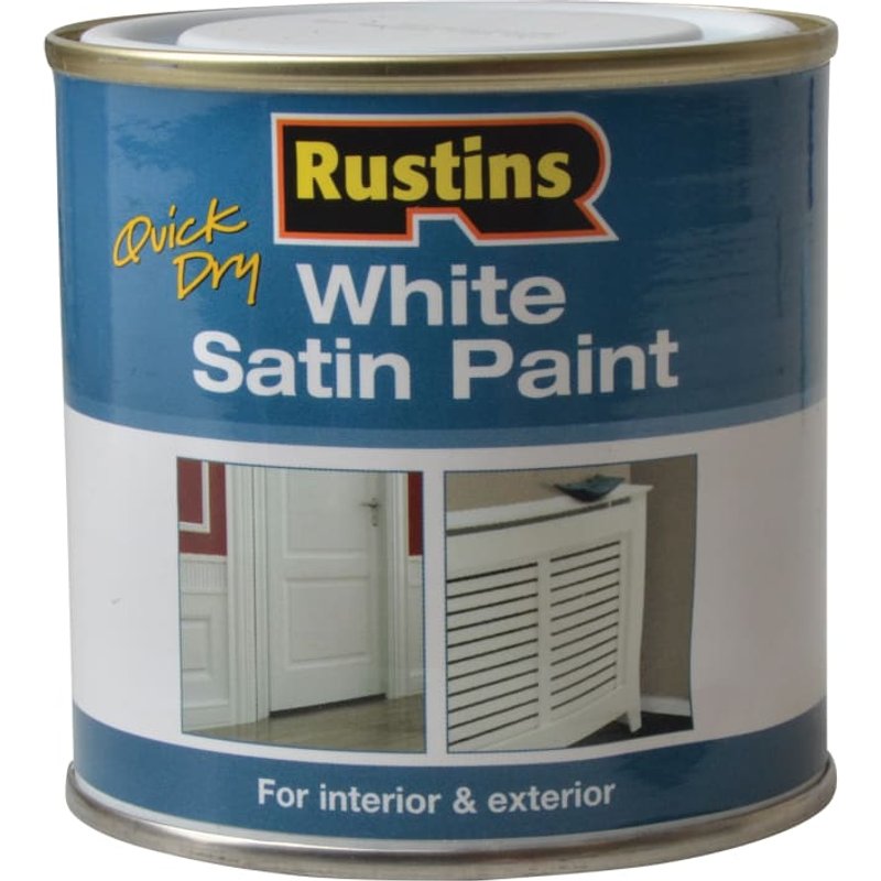 Rustins Satin Paint White 250ml WHISW250 WHISW250