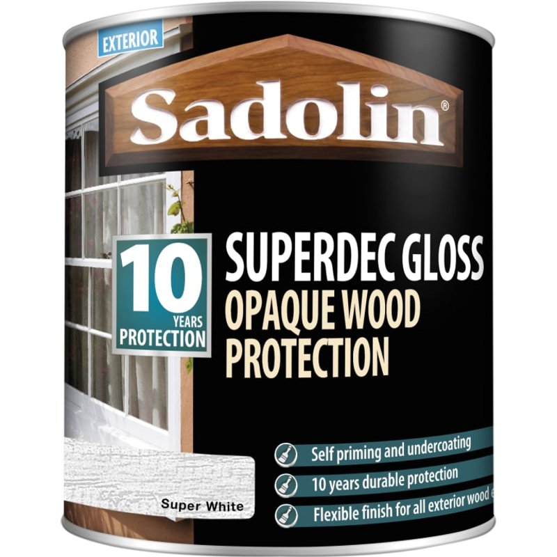 Sadolin Superdec Gloss White 1L 5028850