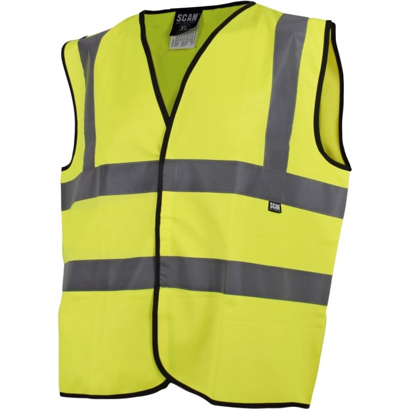Scan Hi-Vis Waistcoat Yellow - L (44in) (Pack of 80)