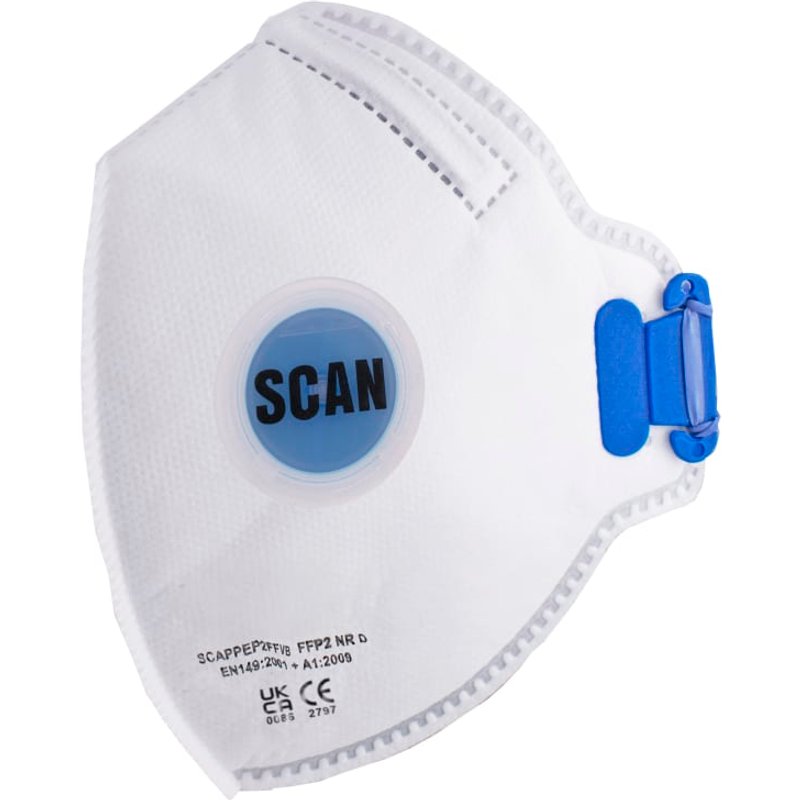 Scan Fold Flat Disposable Mask Valved FP2 Protection (Pack 10) DTC3X-F FFP2 10