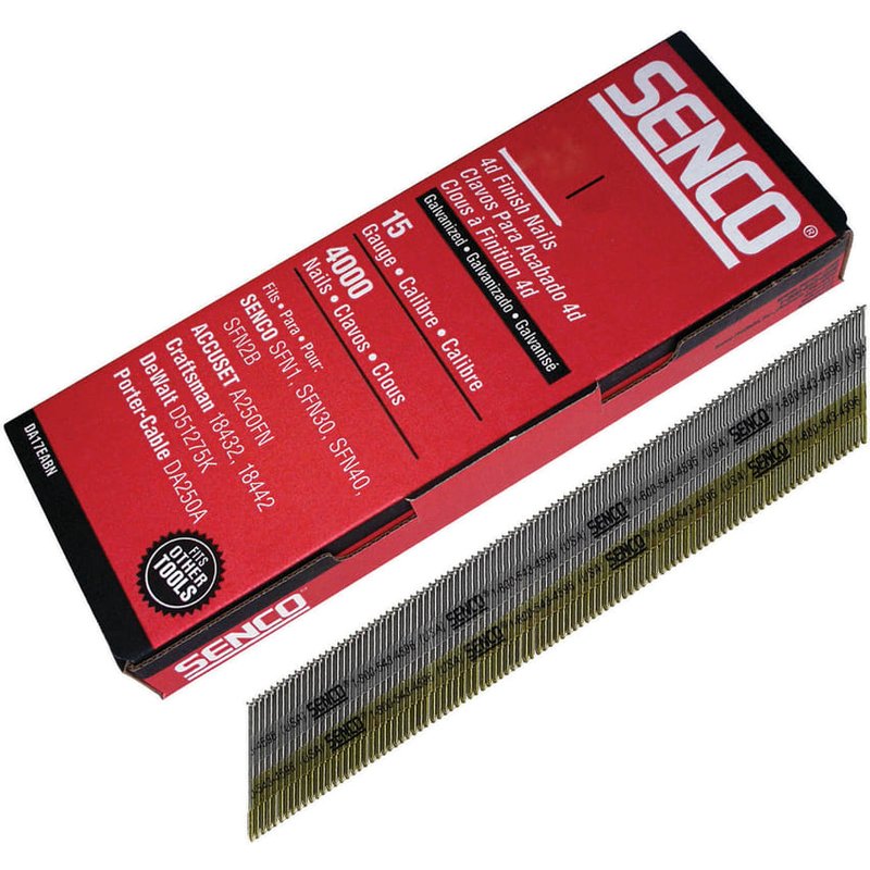 Senco Chisel Smooth Brad Nails Galvanised 15G x 44mm (Pack 4000) DA19EAB