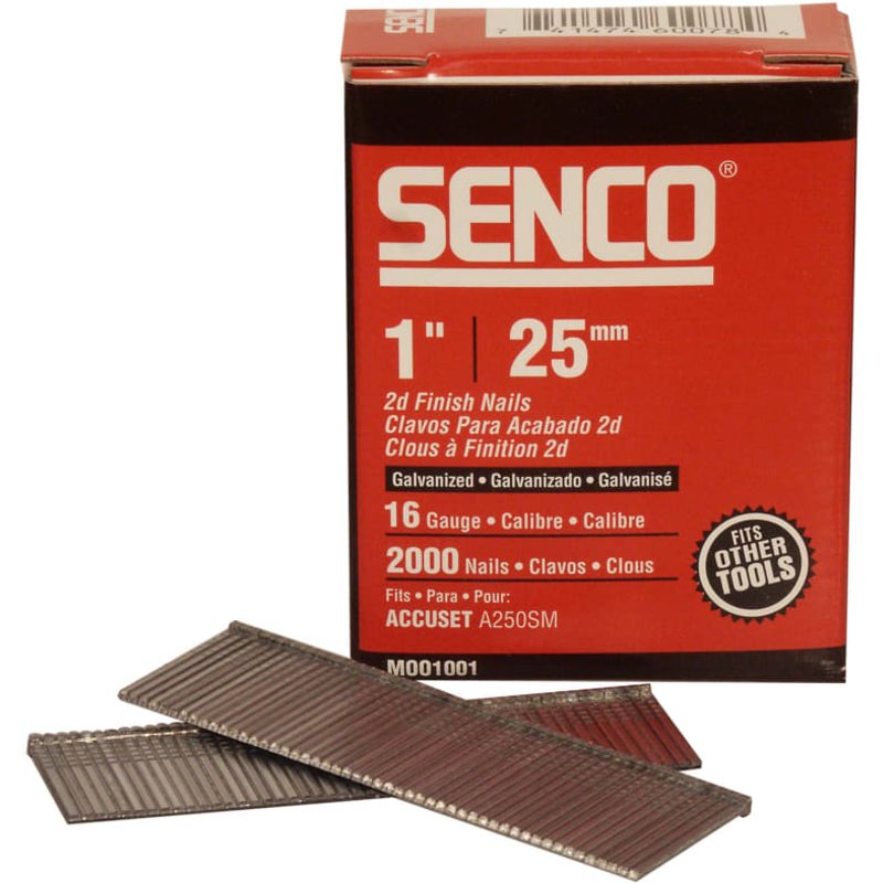 Senco Straight Brad Nails Galvanised 16G x 25mm (Pack 2000) RX13EAA