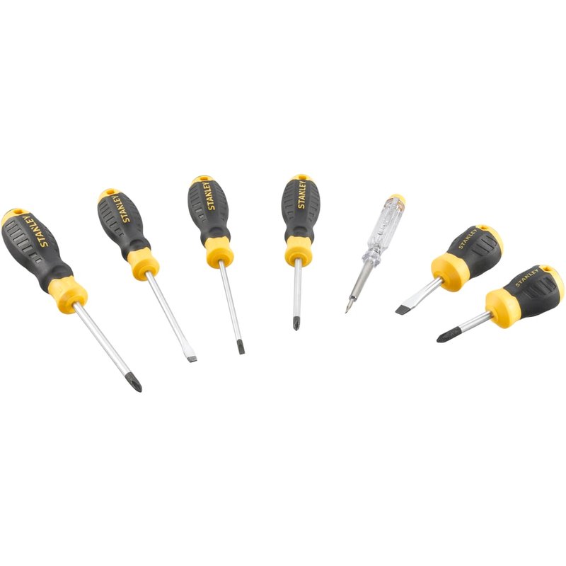 STANLEY® Hand Tools CUSHION GRIP™ Screwdriver Set, 6 Piece + Voltage Tester STHT16166-0