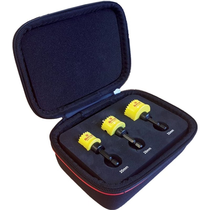 Starrett Cordless Smooth Cut Bi-Metal Holesaw Kit, 3 Piece KCS03001