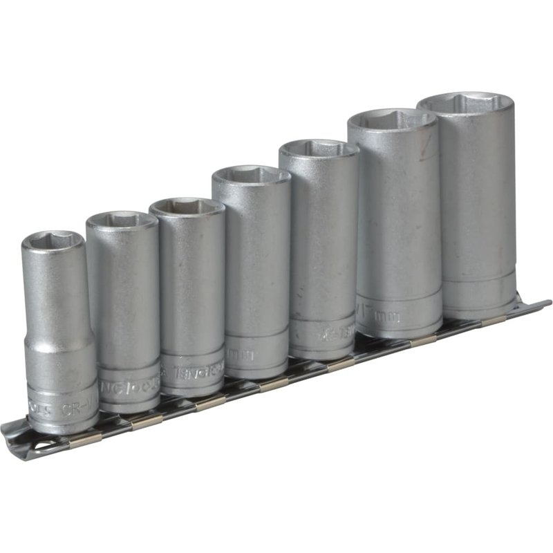 Teng M3807 Socket Clip Rail Set of 7 Metric 3/8in Drive M3807