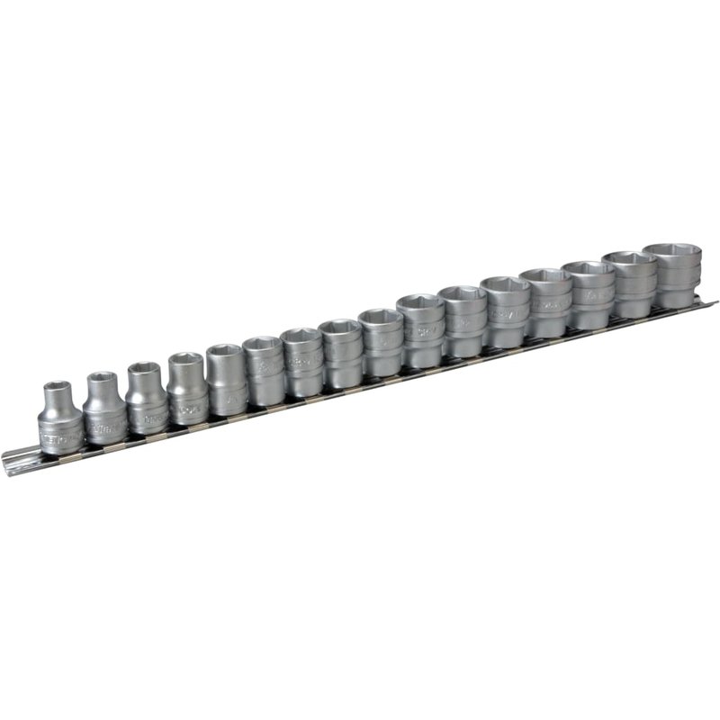 Teng M3816 Socket Clip Rail Set of 16 Metric 3/8in Drive M3816