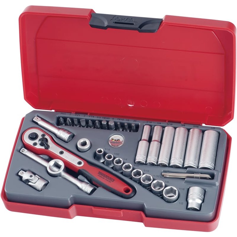 Teng T1435AF Socket Set of 35 A/F 1/4in Drive T1435AF