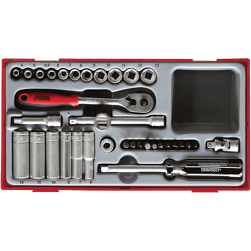 Teng TT1435 4-13mm Socket Set, 35 Piece - 1/4in Drive TT1435