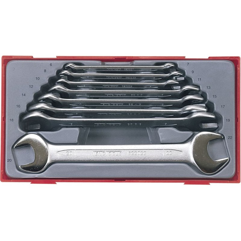 Teng TT6208 Metric Open End Spanner Set, 8 Piece
