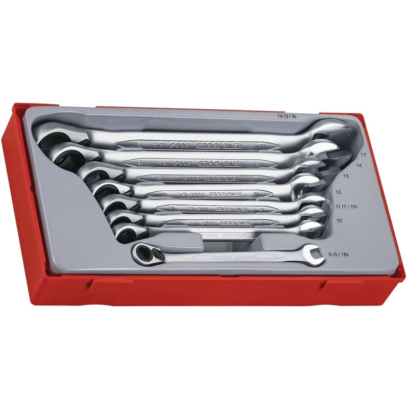 Teng TT6508R Metric Ratchet Combination Spanner Set, 8 Piece TT6508R