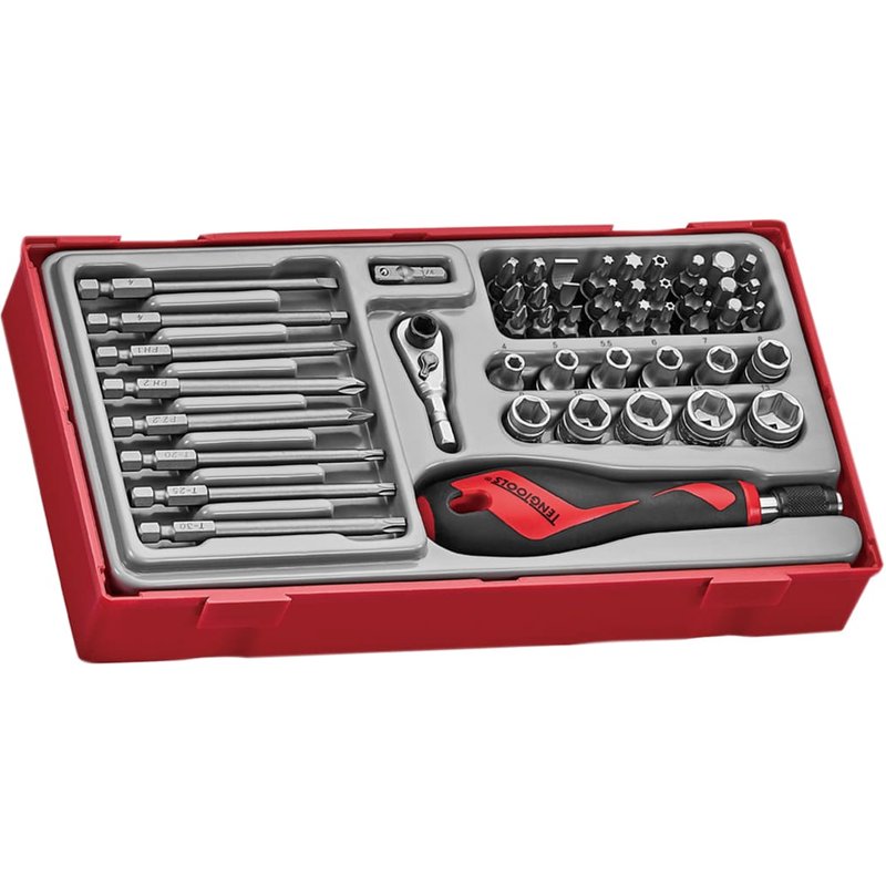 Teng TTMDQ49 Bit & Quick Chuck Driver Set, 49 Piece - 1/4in Drive TTMDQ49