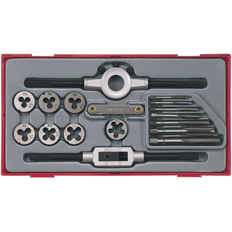 Teng TTTD17 Rethreading Tap & Die Set, 17 Piece TC30