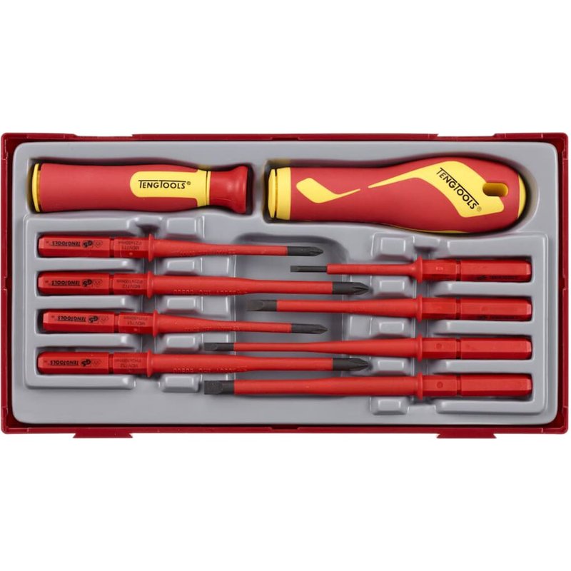 Teng Insulated Interchangeable Blade Screwdriver Set, 10 Piece TTV710N