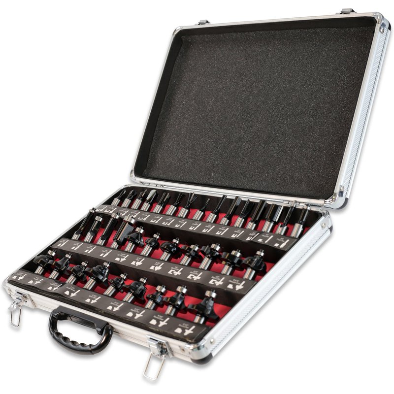 Excel 1/2in Shank TCT Router Cutter Bit 12 Piece Set 1/2in
