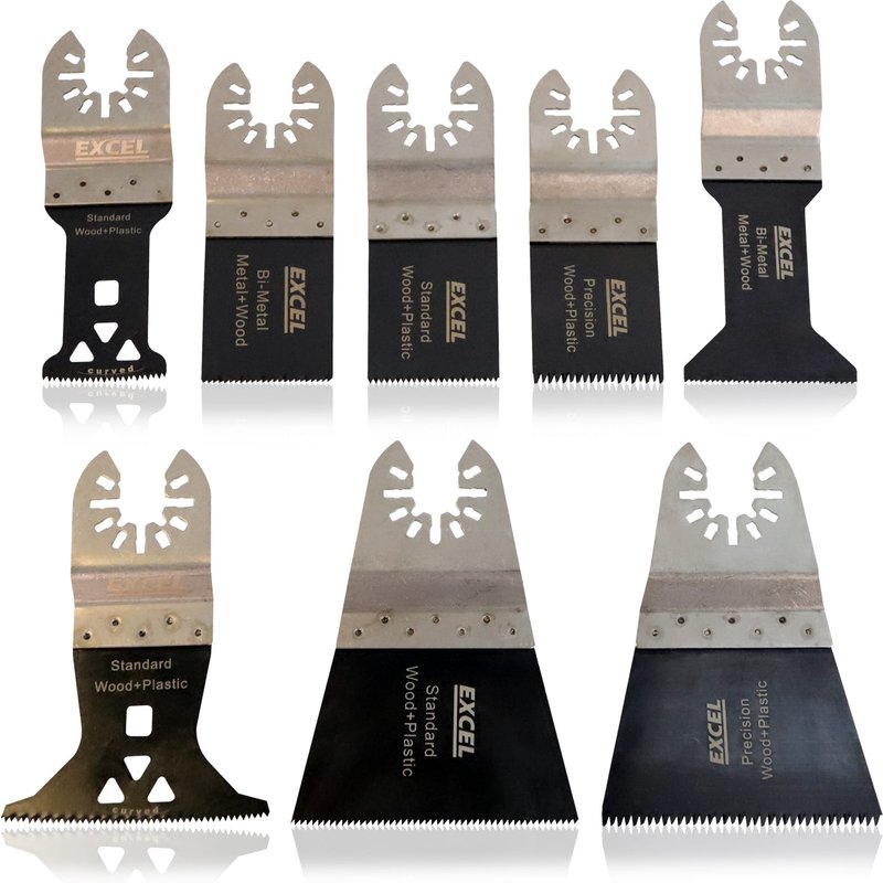 Excel Oscillating Multi Cutter Blade 8 Piece Accessories Set for Makita DeWalt