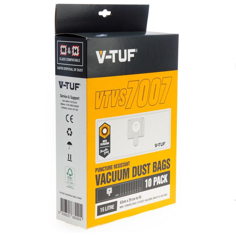 V-TUF VTVS7007 Dust Bags for M & H Class (Pack of 10) VTVS7007