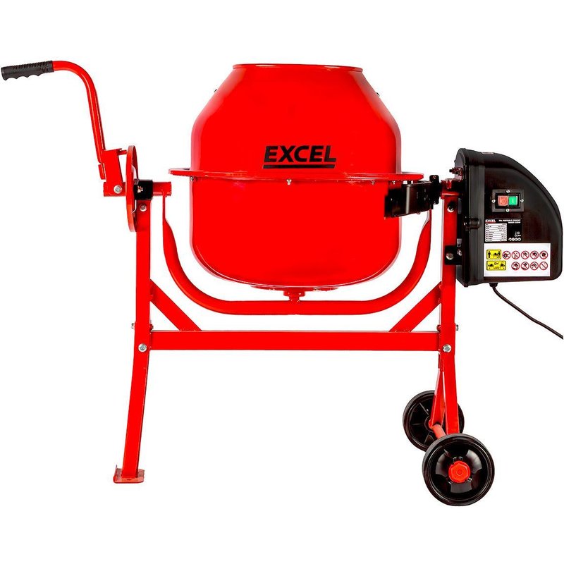 Excel 70L Portable Cement Concrete Mixer 240V/220W with Wheels 70L
