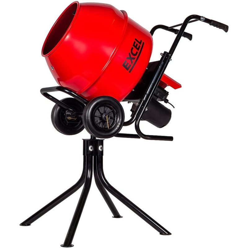 Excel 134L Portable Cement Mixer 240V/370W with Wheels 134L