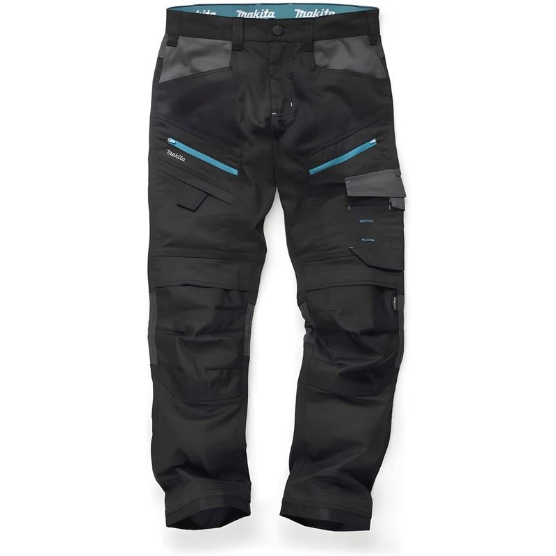 Makita MK303M Vector Stretch Trousers Slim Fit Black - L31" Leg 34" Waist MK303M