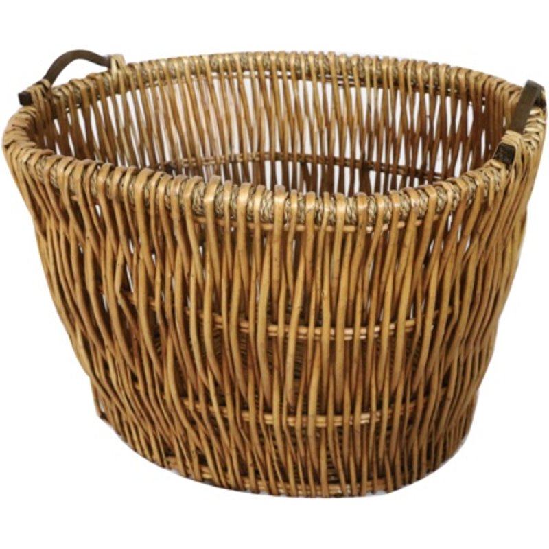 Hearth & Home Wooden Handle Oval Log Basket HH345