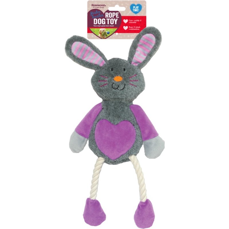 ROSEWOOD Mister Twister Ruby Rabbit Rope Dog Toy 39016