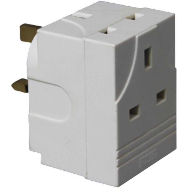 Securlec 3 Way Plug In Adaptor Fused White 13 Amp SL9035
