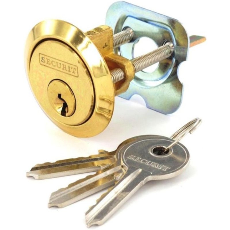 Securit Polished Brass Spare Cylinder with 3 Keys S1750