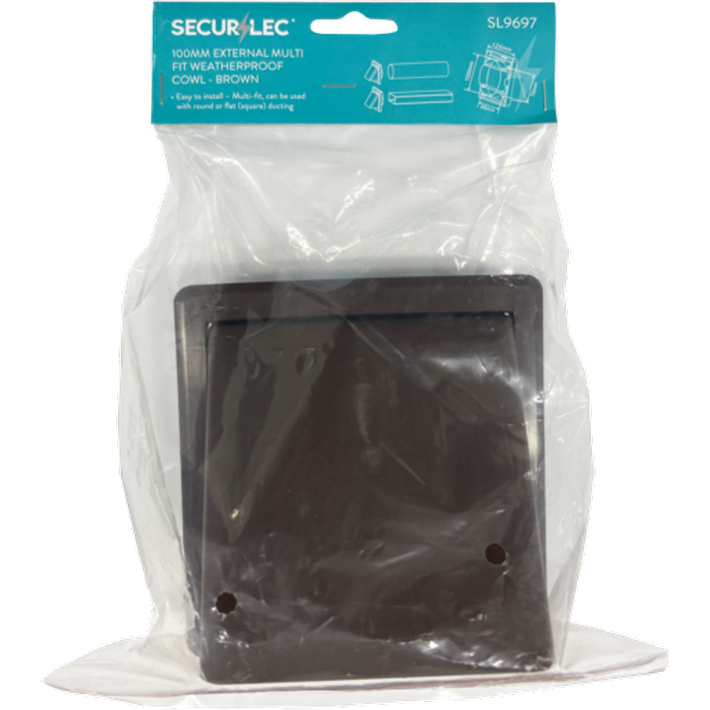 Securlec External Multi Fit Weatherproof Cowl Brown 100mm SL9697