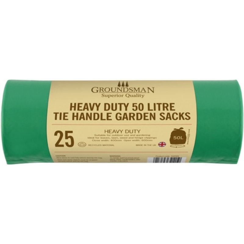Groundsman Heavy Duty Tie Handle Garden Bags 50L GMSR40