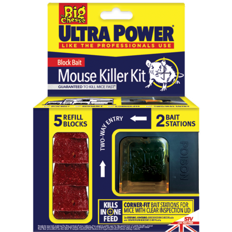The Big Cheese Ultra Power Block Bait² Mouse Killer Kit STV565