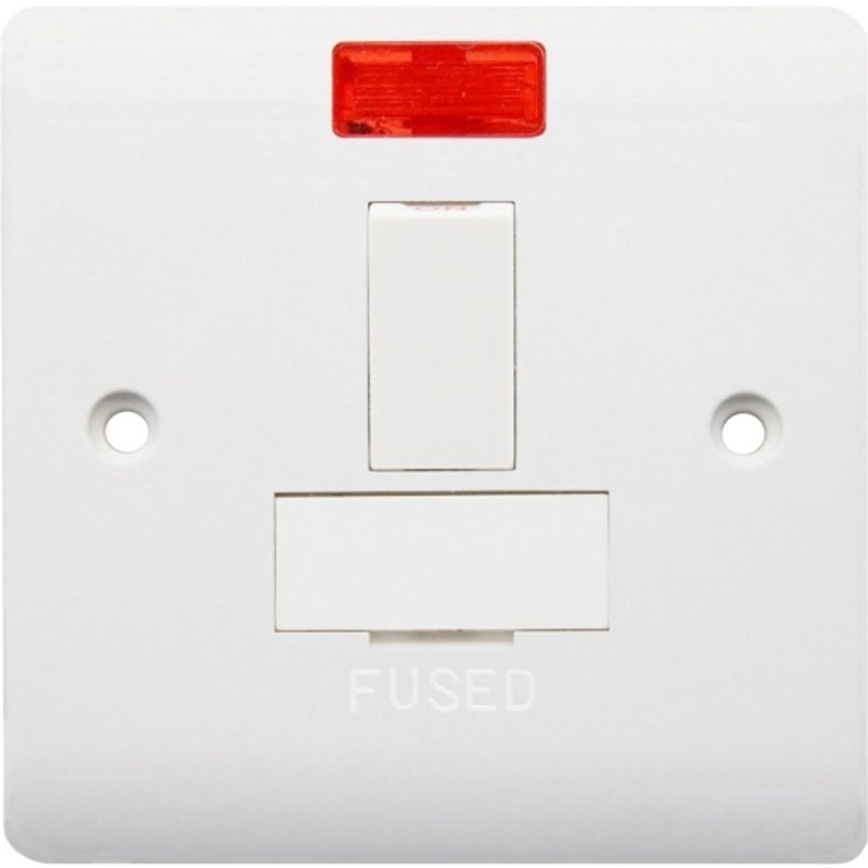 Securlec 1 Gang Switched Fused Spur With Neon SL9562
