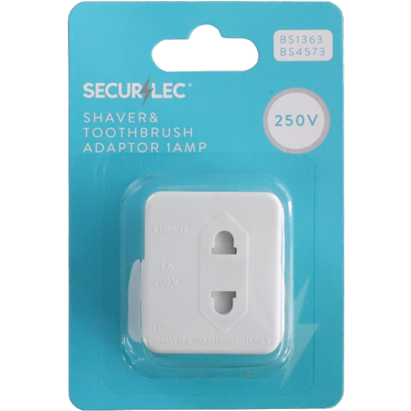 Securlec Fused Shaver & Toothbrush Adaptor 1 Amp SL9085