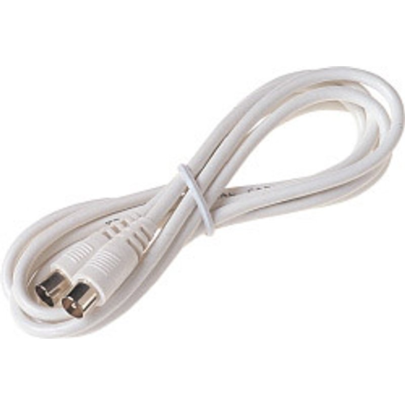 Securlec 4m TV Fly Lead Coax Plug to Coax Plug, White SL9197