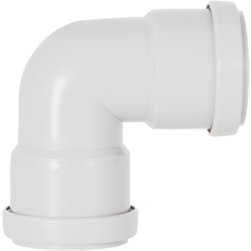 Davant Push Fit Knuckle 90° Bend White EP07W