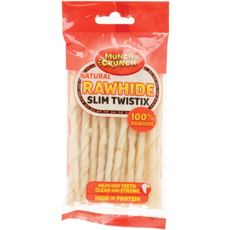 Munch & Crunch Natural Rawhide Twist Sticks MC1034B