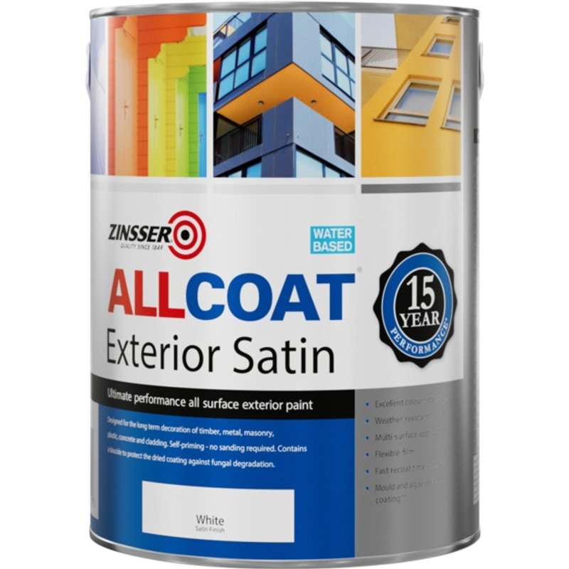 Zinsser Allcoat Exterior Water Based Satin White ZN7200002A1
