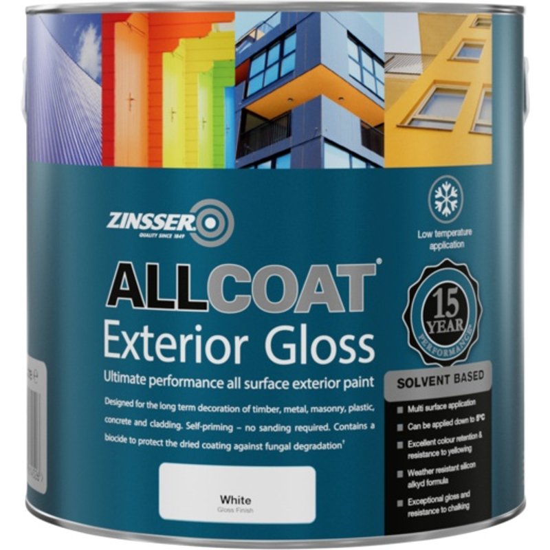Zinsser Allcoat Exterior Solvent Based Gloss White ZN7410002D1
