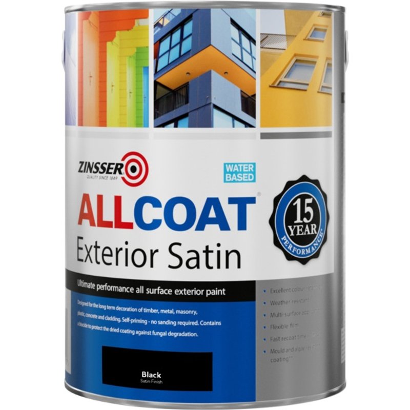 Zinsser Allcoat Exterior Water Based Satin Black ZN7200003A1