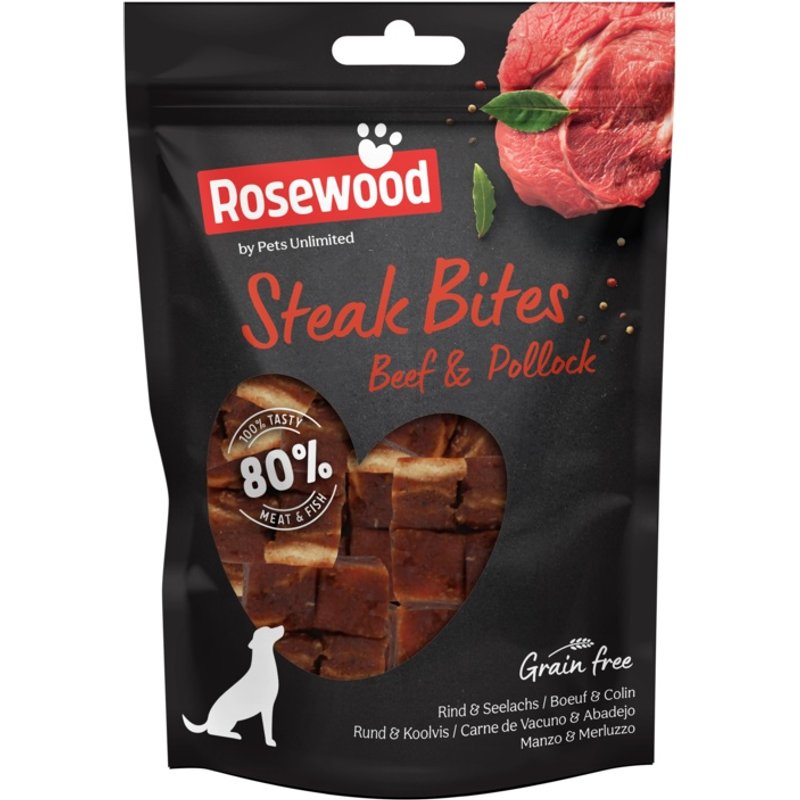ROSEWOOD Steak Bites Beef Dog Treats 10P00493