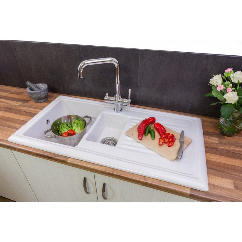Reginox White Ceramic Reversible Sink RL301CW II ONE