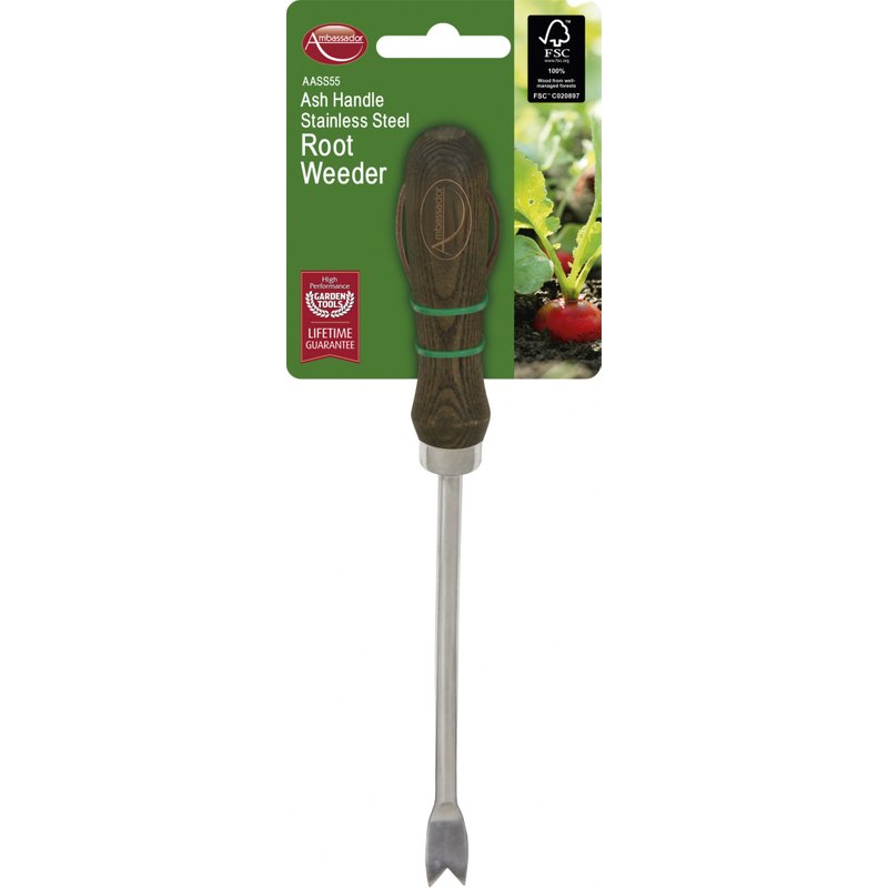Ambassador Ash Handle Stainless Steel Root Weeder AASS55