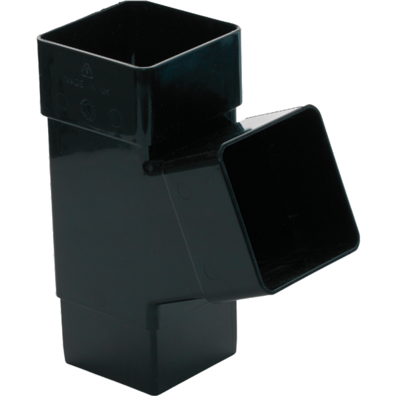 Kayflow Rainwater 112.5° Square Branch Black RWSBRB